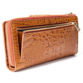 Hedonist Chicago brick passport case in brick, travel cover, full grain leather, angled view