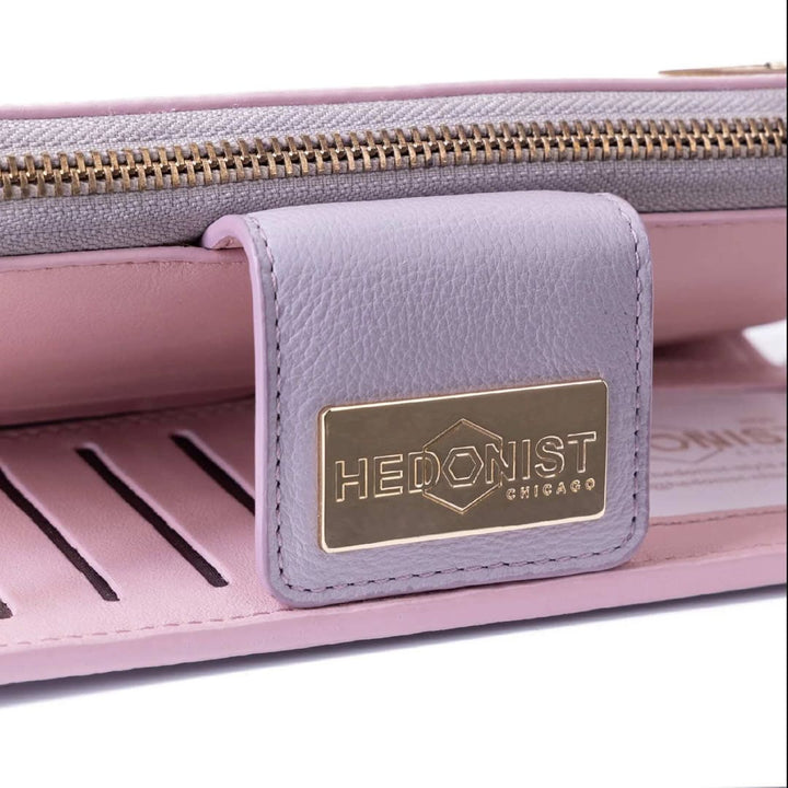 Pink Travel Leather Wallet for Women | Hedonist Chicago | snap