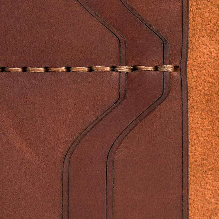 Handmade Long Cardholder 8 Slots Light Mahogany Pull-Up Close | Hedonist Chicago