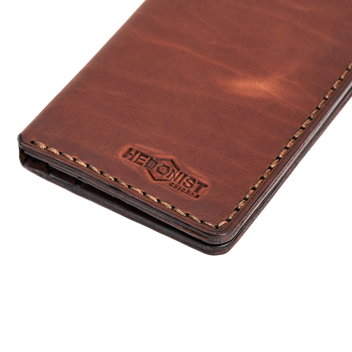 Handmade Long Cardholder 8 Slots Light Mahogany Pull-Up Nice | Hedonist Chicago