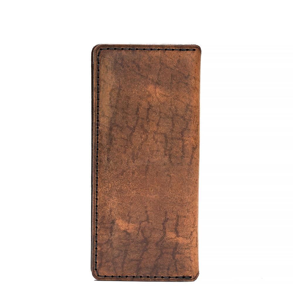 Handmade Long Leather Cardholder 8 Card Slots Tan Pull-Up Back | Hedonist Chicago