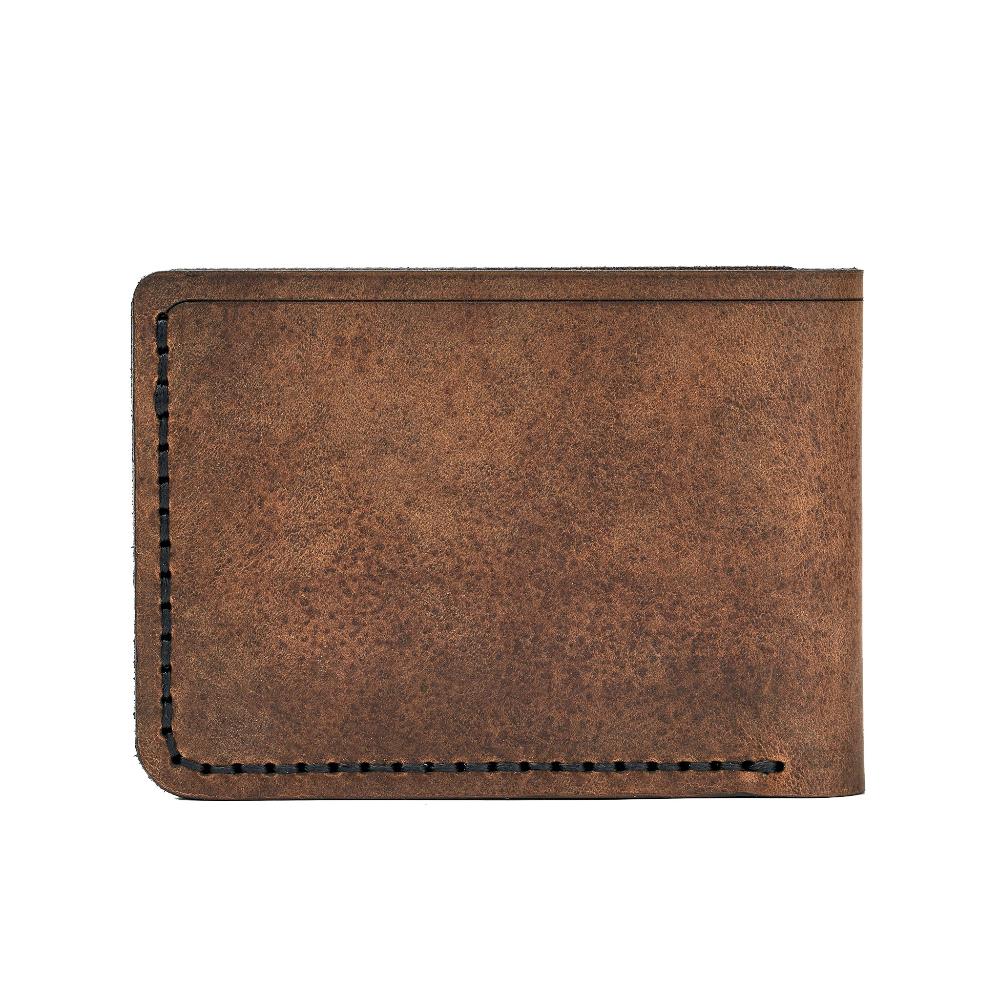 Handmade Men's Leather Wallet 4 Card Slots Tan Pull-Up Back | Hedonist Chicago