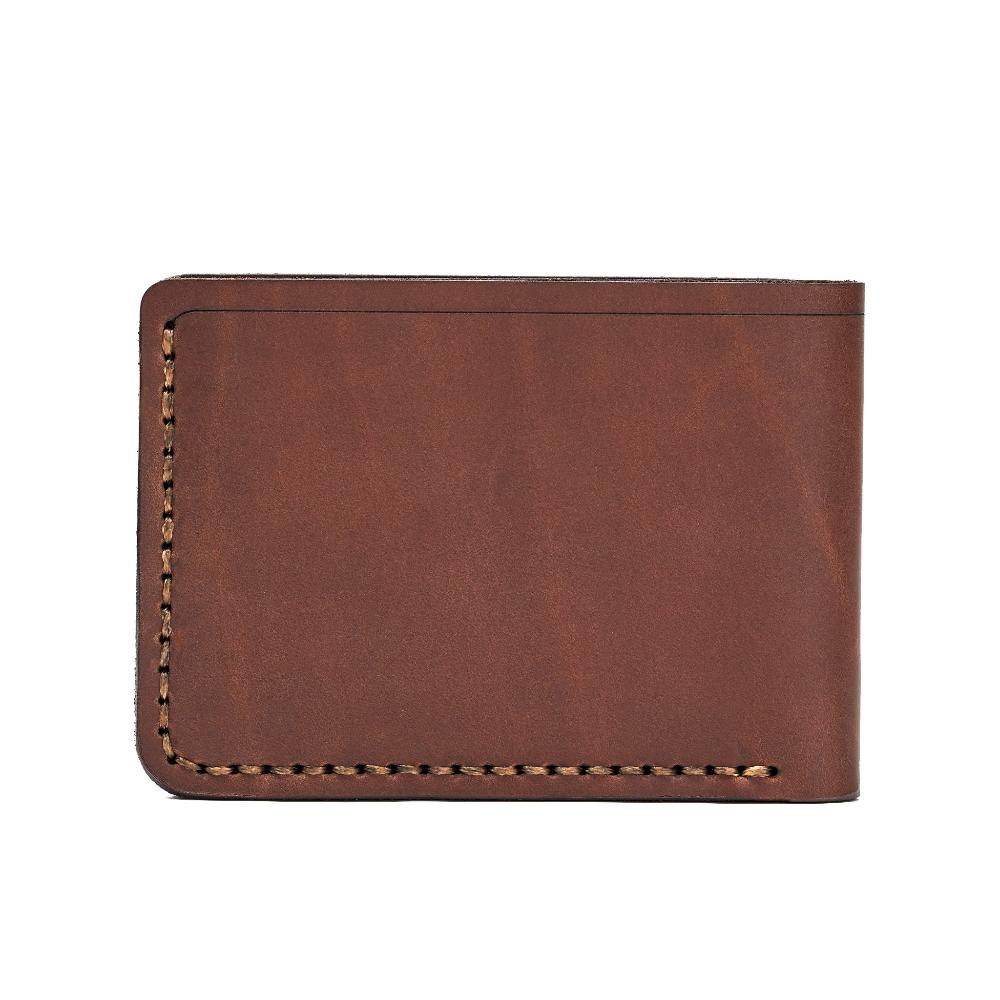 Handmade Men's Leather Wallet 4 Card Slots Whisky Pull-Up Back | Hedonist Chicago