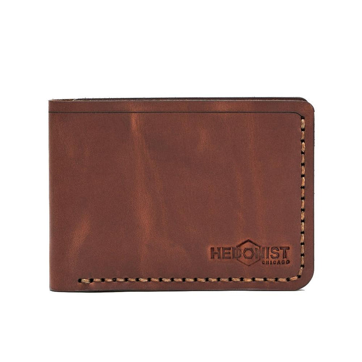 Handmade Men's Leather Wallet 4 Card Slots Whisky Pull-Up | Hedonist Chicago