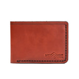 Handmade Men's Leather Wallet 4 Card Slots Red Brick