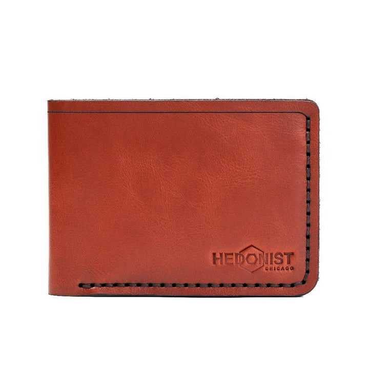 Handmade Men's Leather Wallet 4 Card Slots Red Brick | Hedonist Chicago