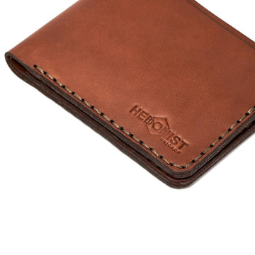 Handmade Men's Leather Wallet 6 Card Slots Medium - Brown