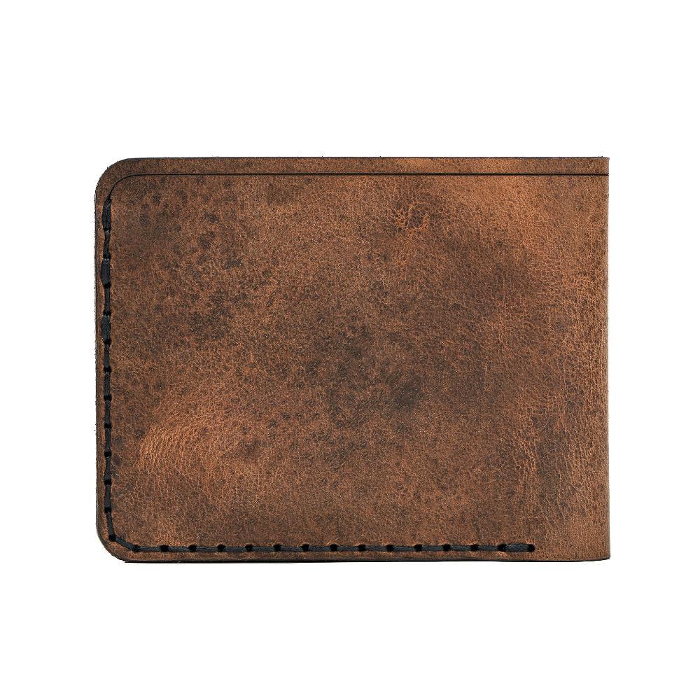 Handmade Men's Leather Wallet 6 Card Slots Tan Pull-Up Back | Hedonist Chicago