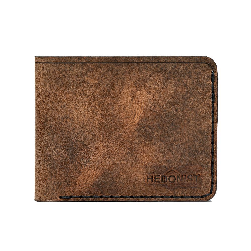 Handmade Men's Leather Wallet 6 Card Slots Tan Pull-Up | Hedonist Chicago