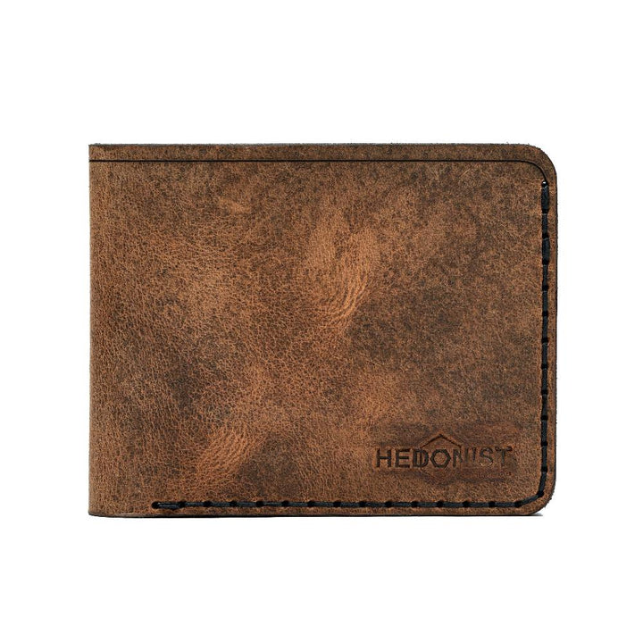 Handmade Men's Leather Wallet 6 Card Slots Tan Pull-Up | Hedonist Chicago