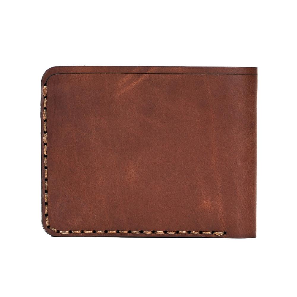 Handmade Leather Men's Wallet 6 Card Slots Whisky Pull-Up Back | Hedonist Chicago