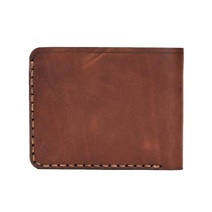 Handmade Leather Men's Wallet 6 Card Slots Whisky Pull-Up Back | Hedonist Chicago