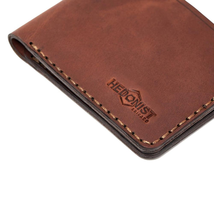 Handmade Leather Men's Wallet 6 Card Slots Whisky Pull-Up Nice | Hedonist Chicago