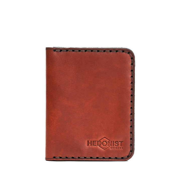 Handmade Leather Men's Wallet ID Slot & 4 Cards Red Brick | Hedonist Chicago