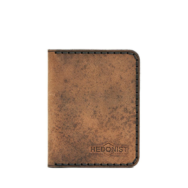 Handmade Men's Leather Wallet ID Slot 4 Card Slots Tan Pull-Up | Hedonist Chicago