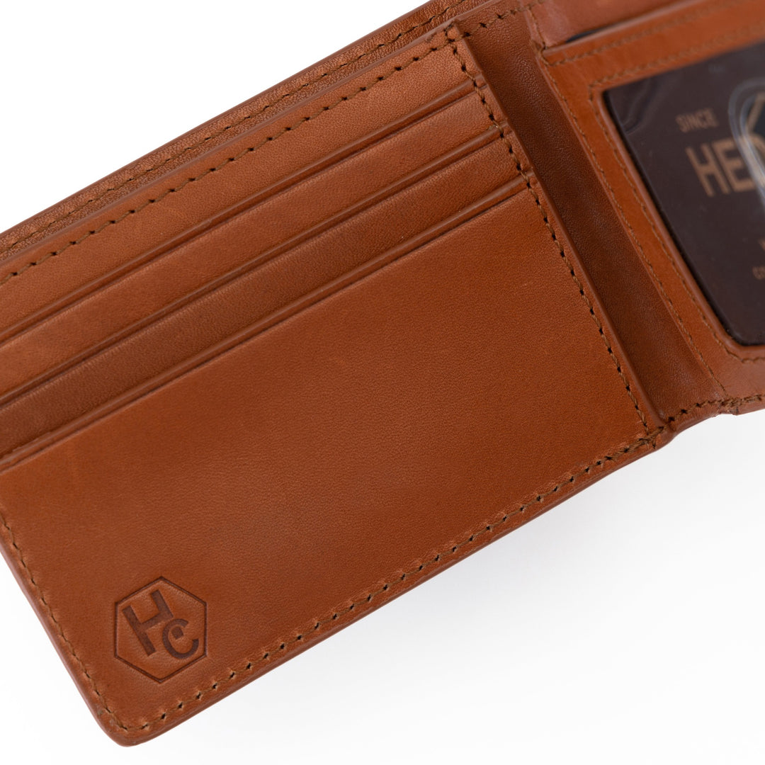 Men's Billfold Brown Leather Slim Wallet by Hedonist Chicago - Men's credit cards holder