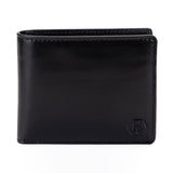 Men's Black Leather Wallet - Slim Bifold with RFID Protection
