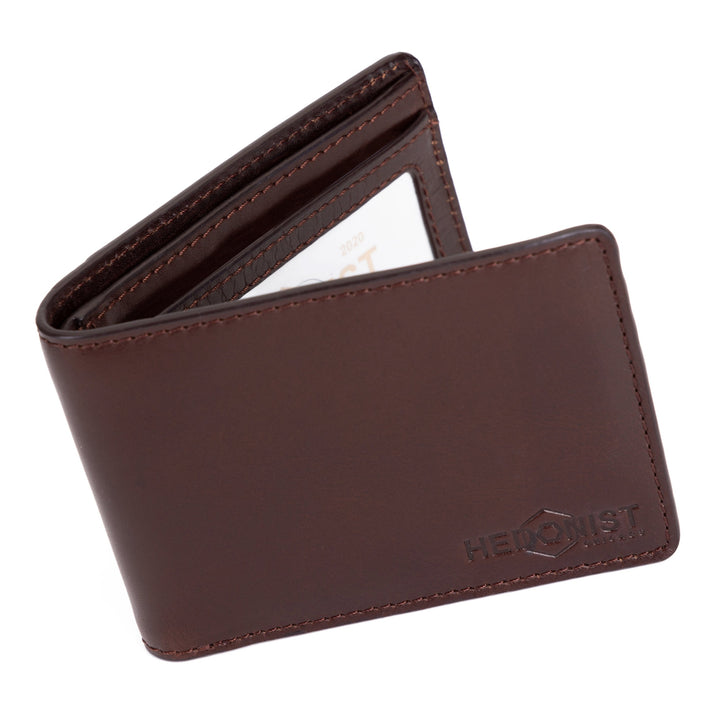 Compact Men’s Wallet in Dark Brown Leather - elegant style