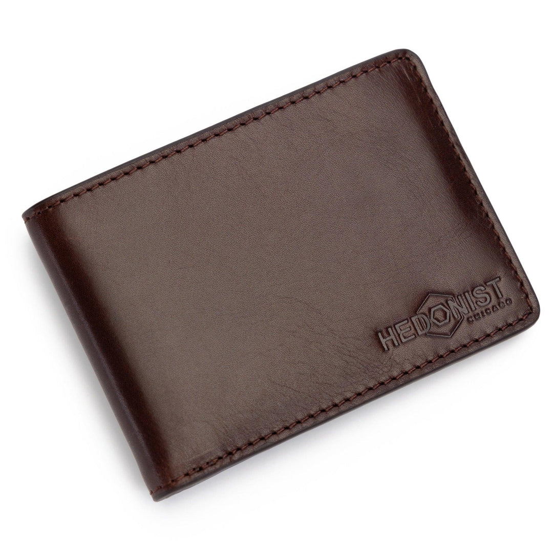 Compact Men’s Wallet in Dark Brown Leather - free personalization