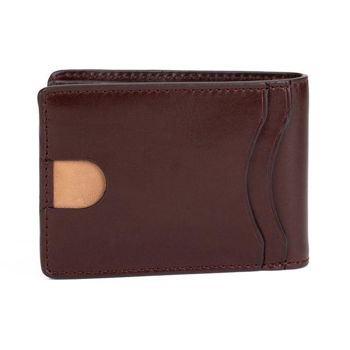 Compact Men’s Wallet in Dark Brown Leather - quick access to the cards