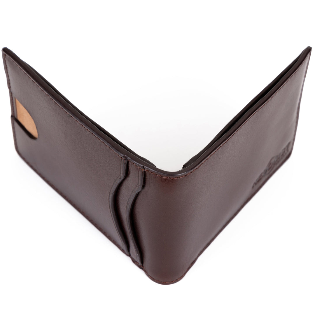 Compact Men’s Wallet in Dark Brown Leather - modern design