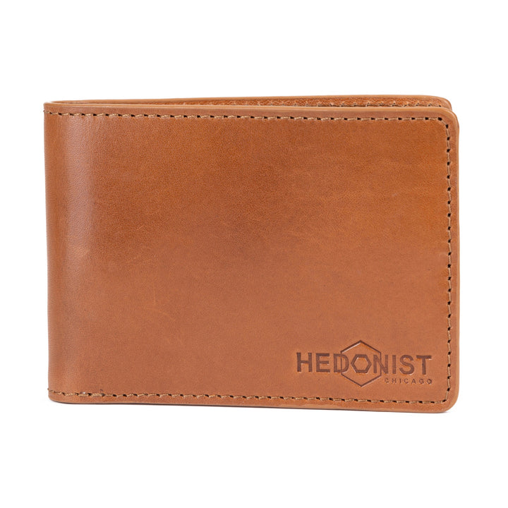 Men's Slim Brown Leather Wallet with ID Slot