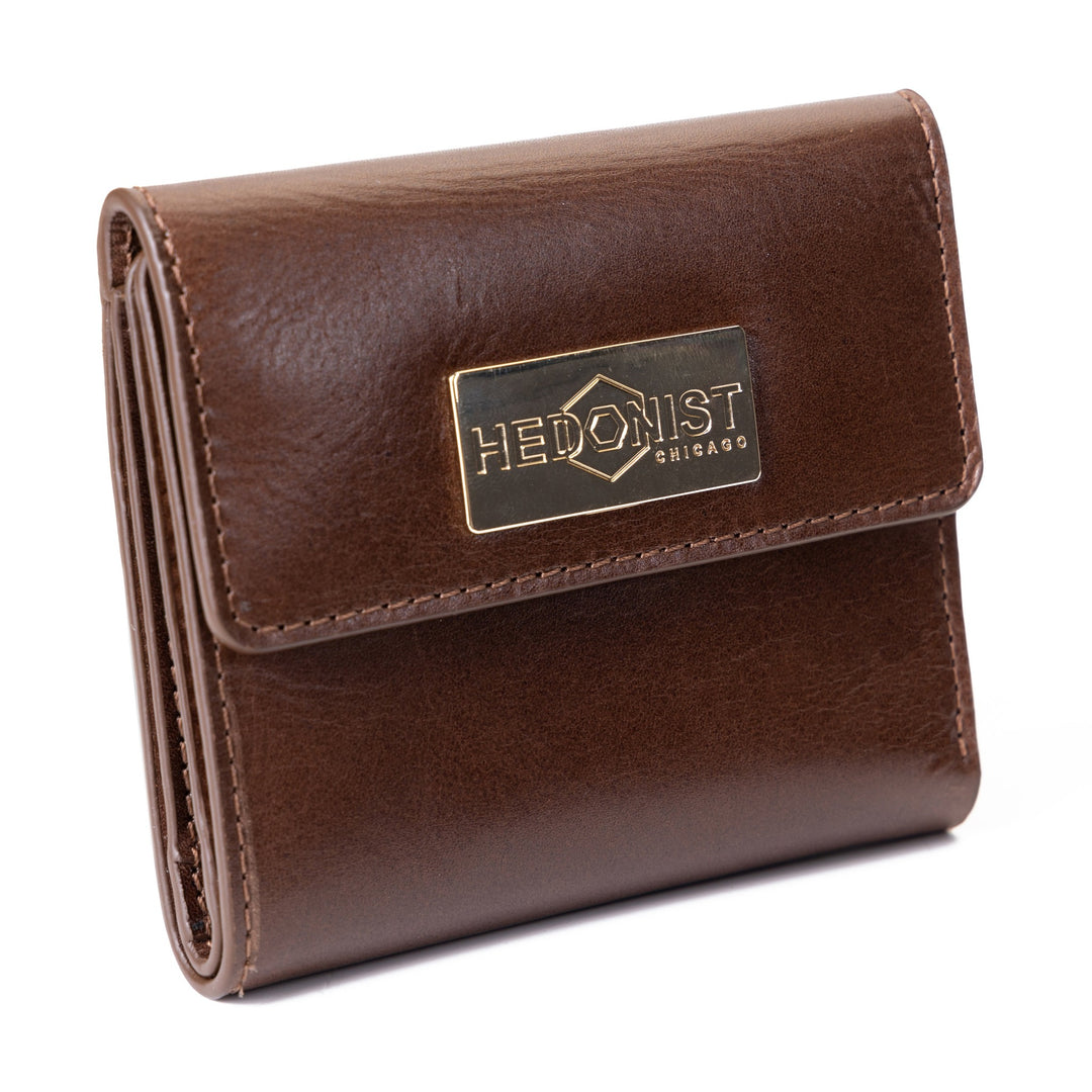 Women's Brown Small Wallet in Smooth Leather from Hedonist Chicago