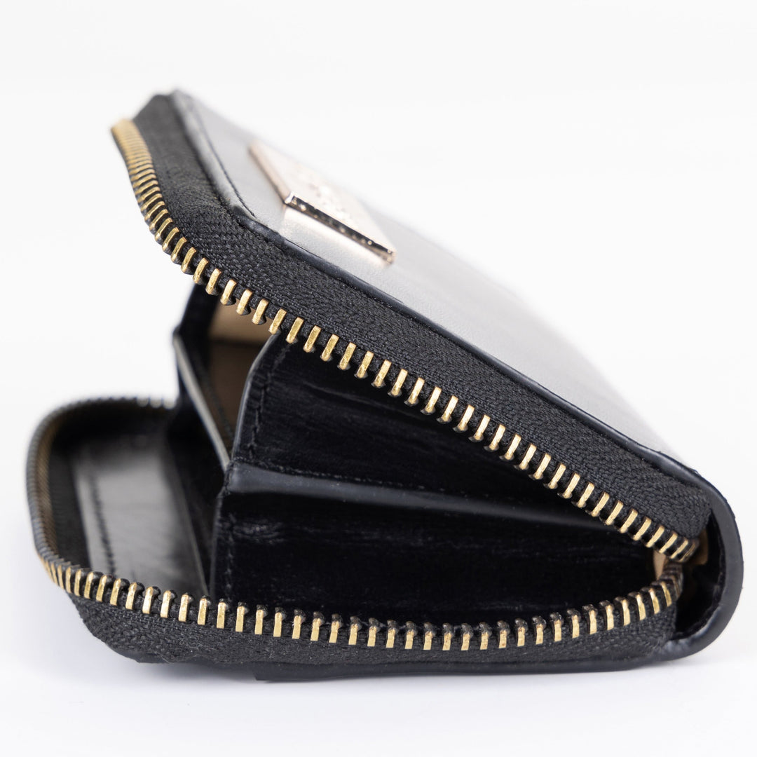 Zip Around Small Black Leather Wallet for Women from Hedonist Chicago - compact wallet