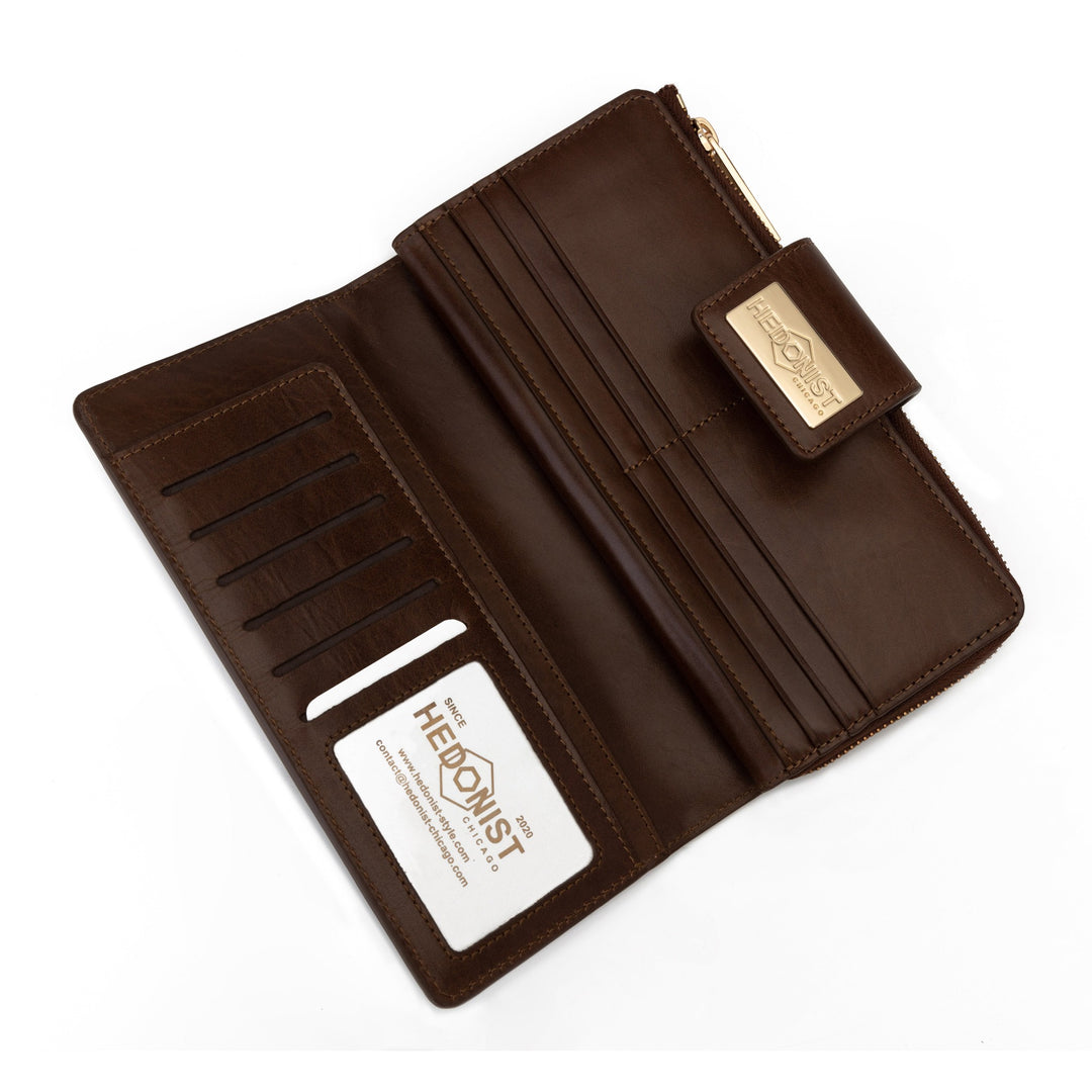 Long_Brown_Leather_Travel_Wallet_for_Women_cards 