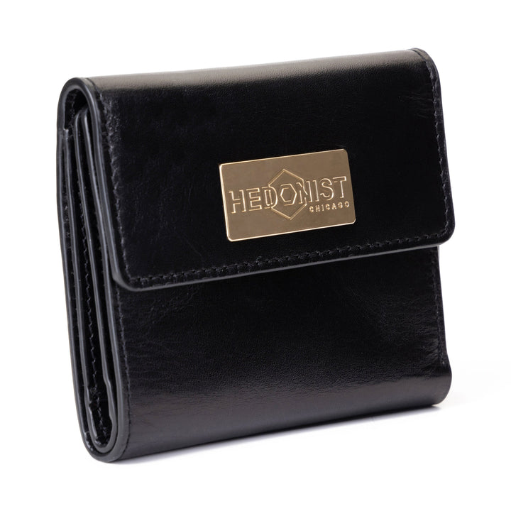 Women's Small Black Wallet in Smooth Leather by Hedonst Chicago