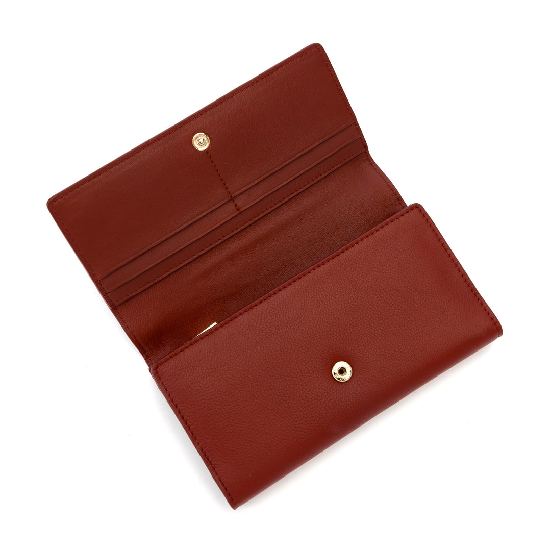 Red Leather Wallet for Women with Coin Pocket by Hedonist Chicago cards